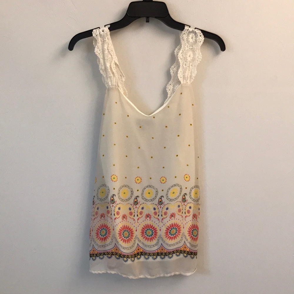 Savannah Rae Sleeveless Blouse Crochet Straps